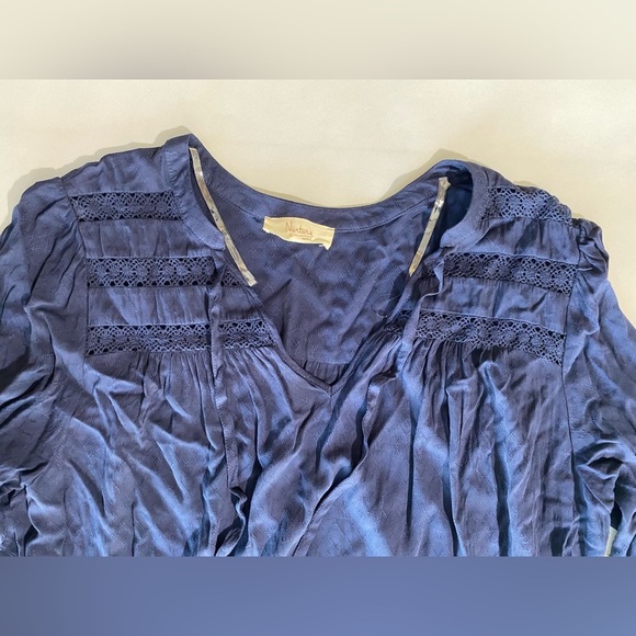 NEW Plus Size Nurture Westbound Long Sleeve VNeck Midi Dress Rayon Navy $89 - Picture 9 of 12